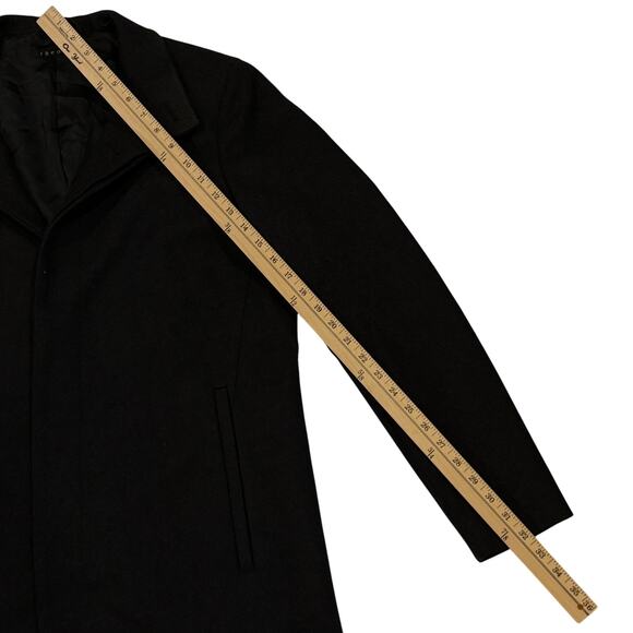 Theory Belvin Coat Mens Size Medium Black Wool Cashmere Blend Preppy Career - Picture 12 of 15